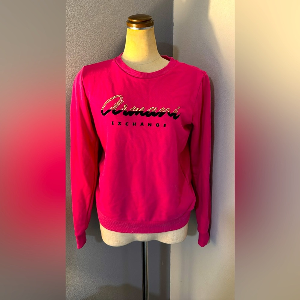 Armani exchange hot pink soft sweatshirt size Small